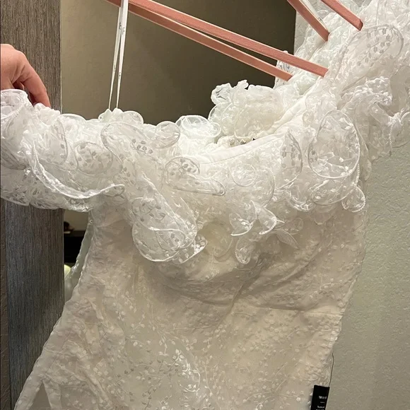 Lulu's White One Shoulder Dress - Picture 3 of 6